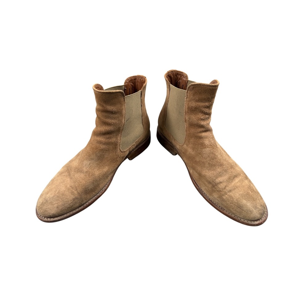 Thursday Boot Co Cavalier Mens Chelsea Boots Beige Suede Leather Ankle Size 8